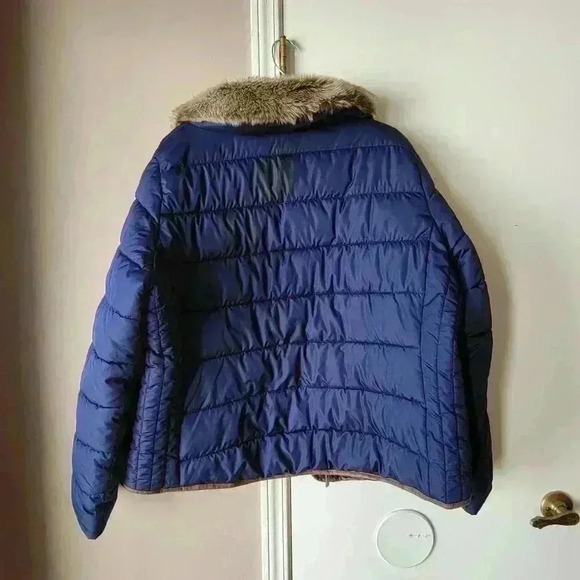 OLD NAVY Puffer Women's Jacket FAUX FUR TRIMHooded JacketSZ XL - Picture 2 of 9